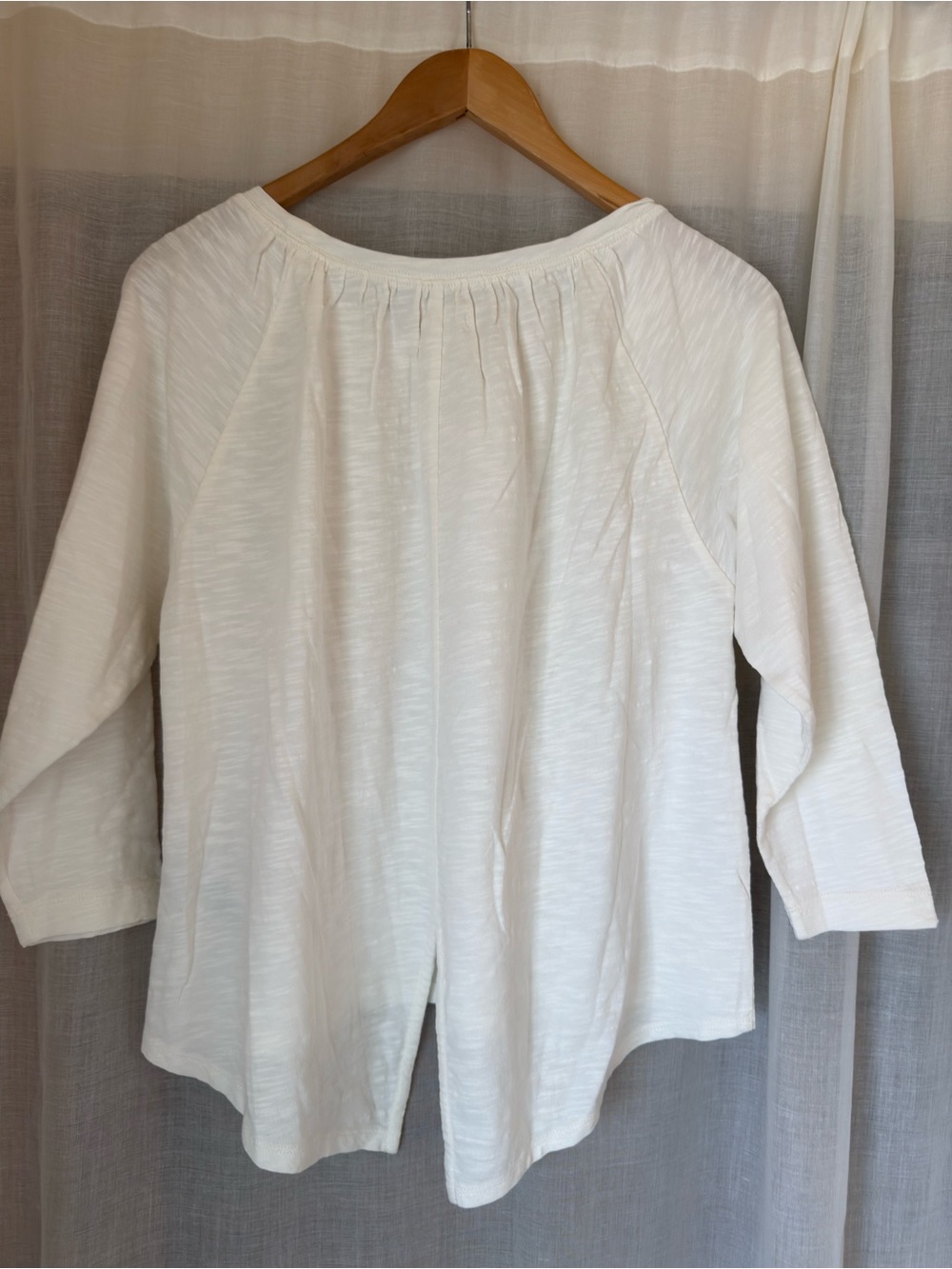 Madewell Ivory Textured Ruffle-Neck Top - Picture 3 of 7